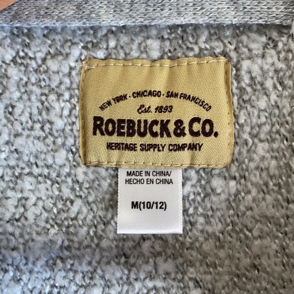 Girls Gray Roebuck & Company Boho Fringe Poncho Size M (10/12) - Picture 6 of 10